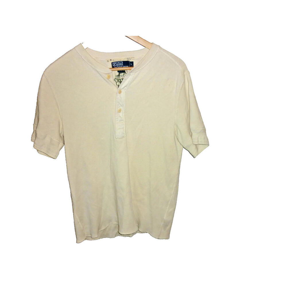 Vintage Polo Ralph Lauren Men’s R64 836 Tee Henley Ribbing Y2K Shirt Large L - Picture 3 of 9